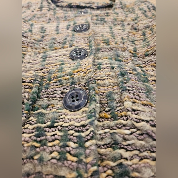 LUMA Italian Chic Tweed Button-Up Wool Blend Cardigan/ Jacket, Size Small - Picture 2 of 8